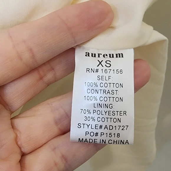 Aureum Elegant Cream Dress with Black Accents - Picture 7 of 11